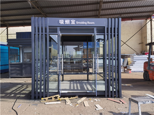 苏州内蒙古工厂吸烟亭玻璃吸烟室完工